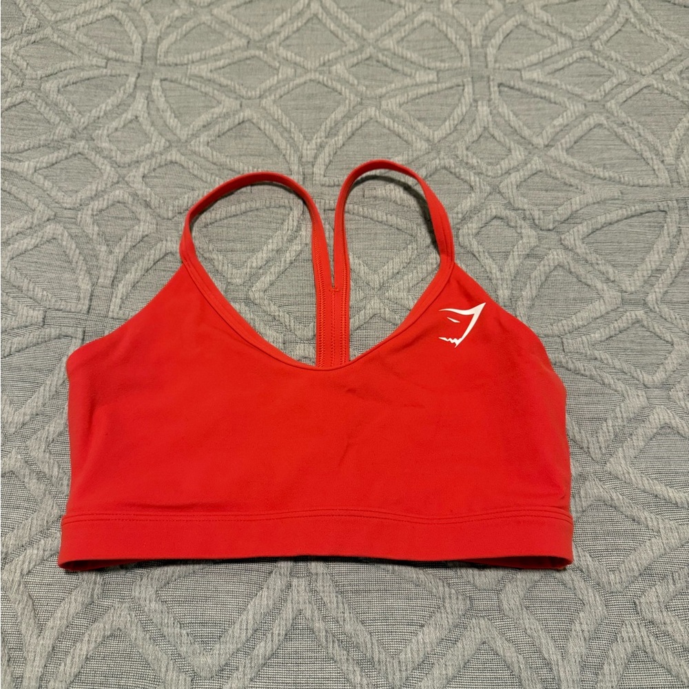 Gymshark V Neck Sports Bra, size XS, Red